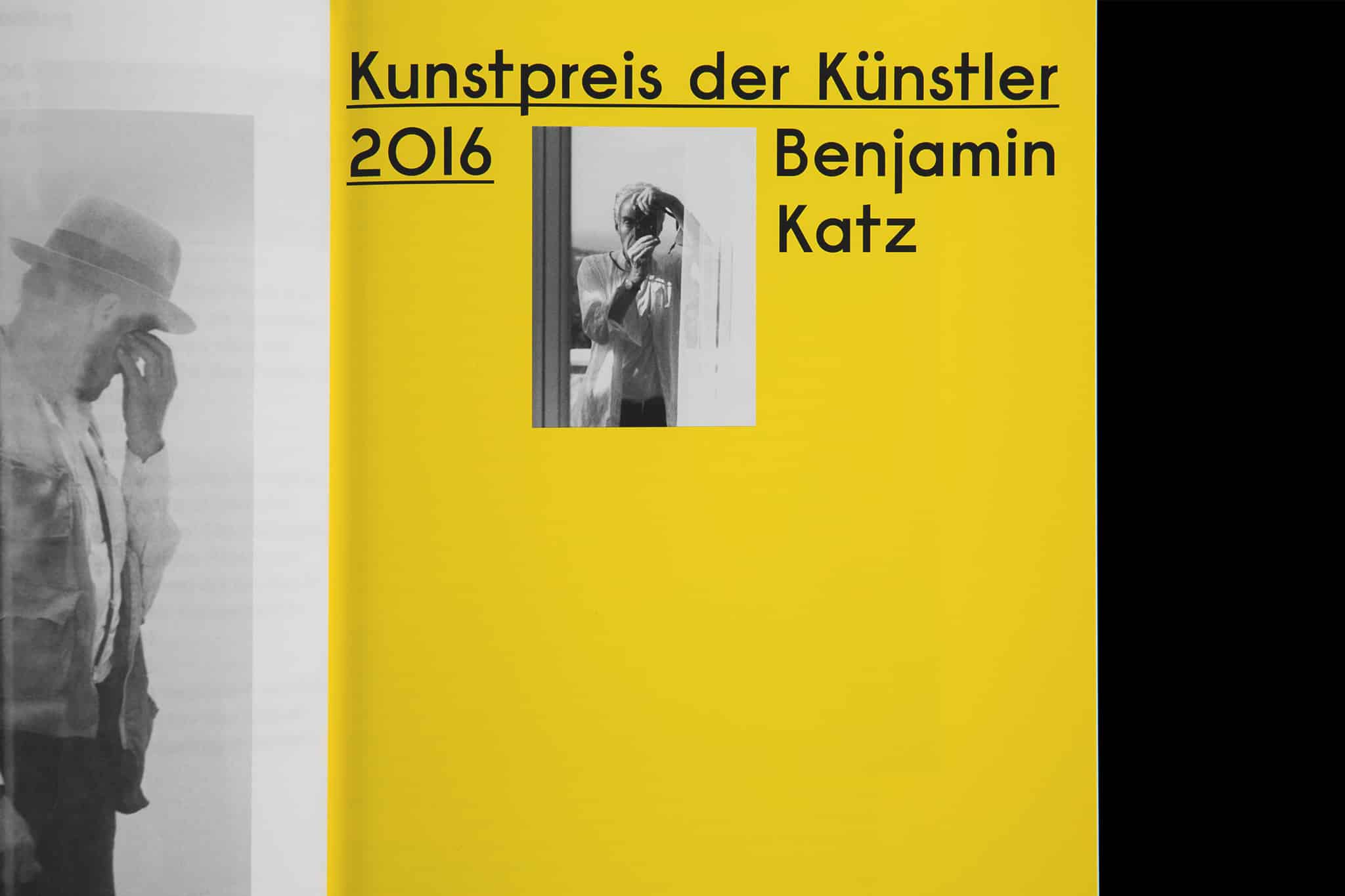Detailaufnahme Kunstkatalog mit Portrait von Benjamin Katz / Detail view art catalog with portrait of Benjamin Katz