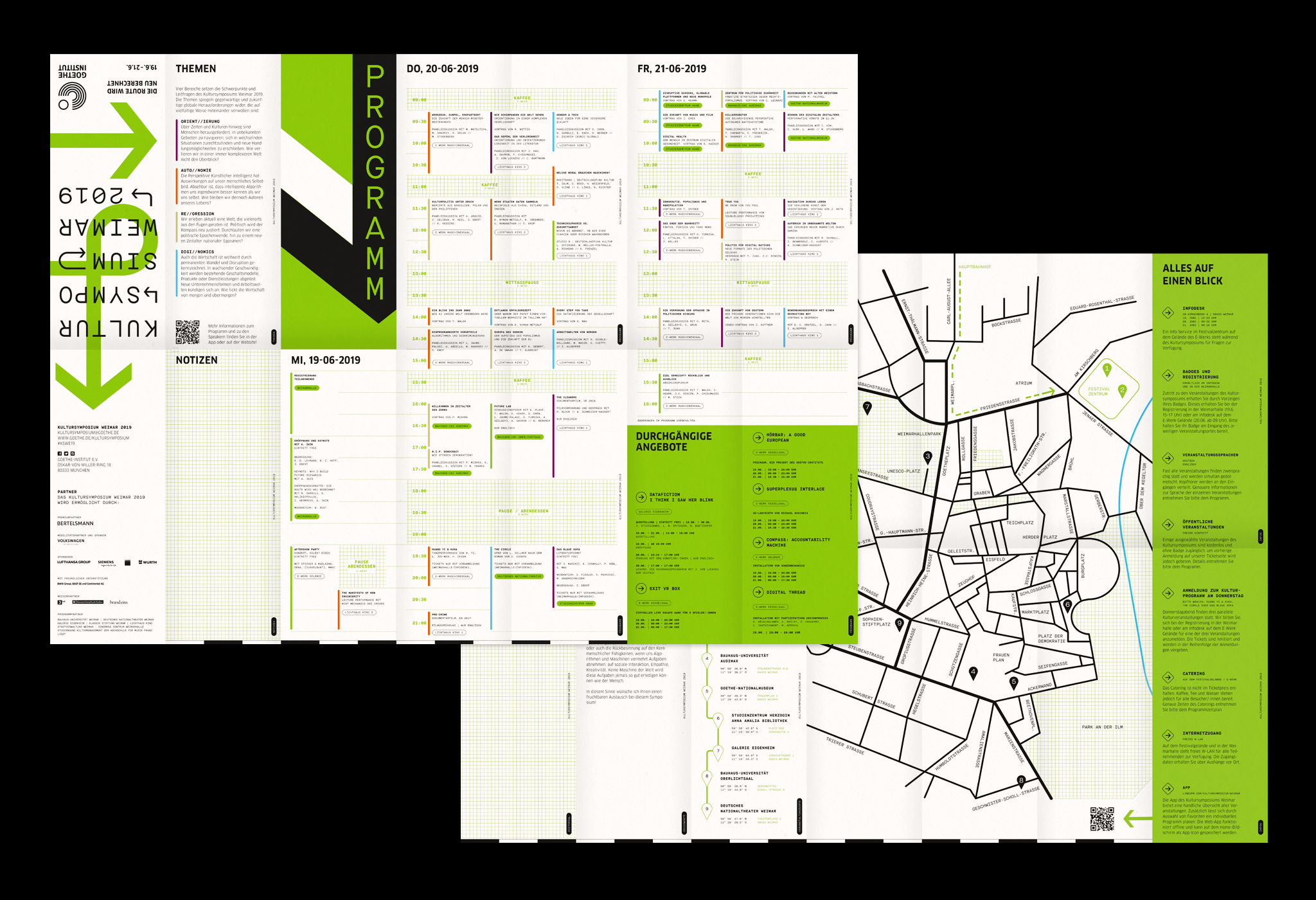 Grafisch gestaltete offene Stadtkarte / Graphically designed open city map