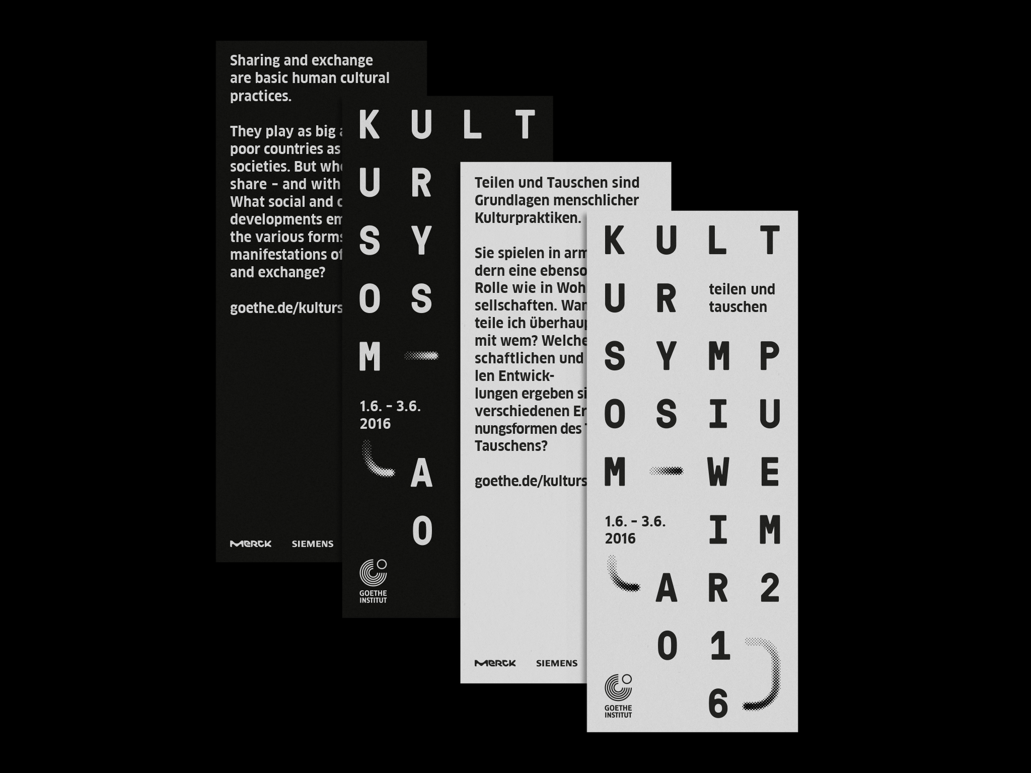 Typografische Konferenz-Flyer in schwarz und weiß / Typographic conference flyers in black and white
