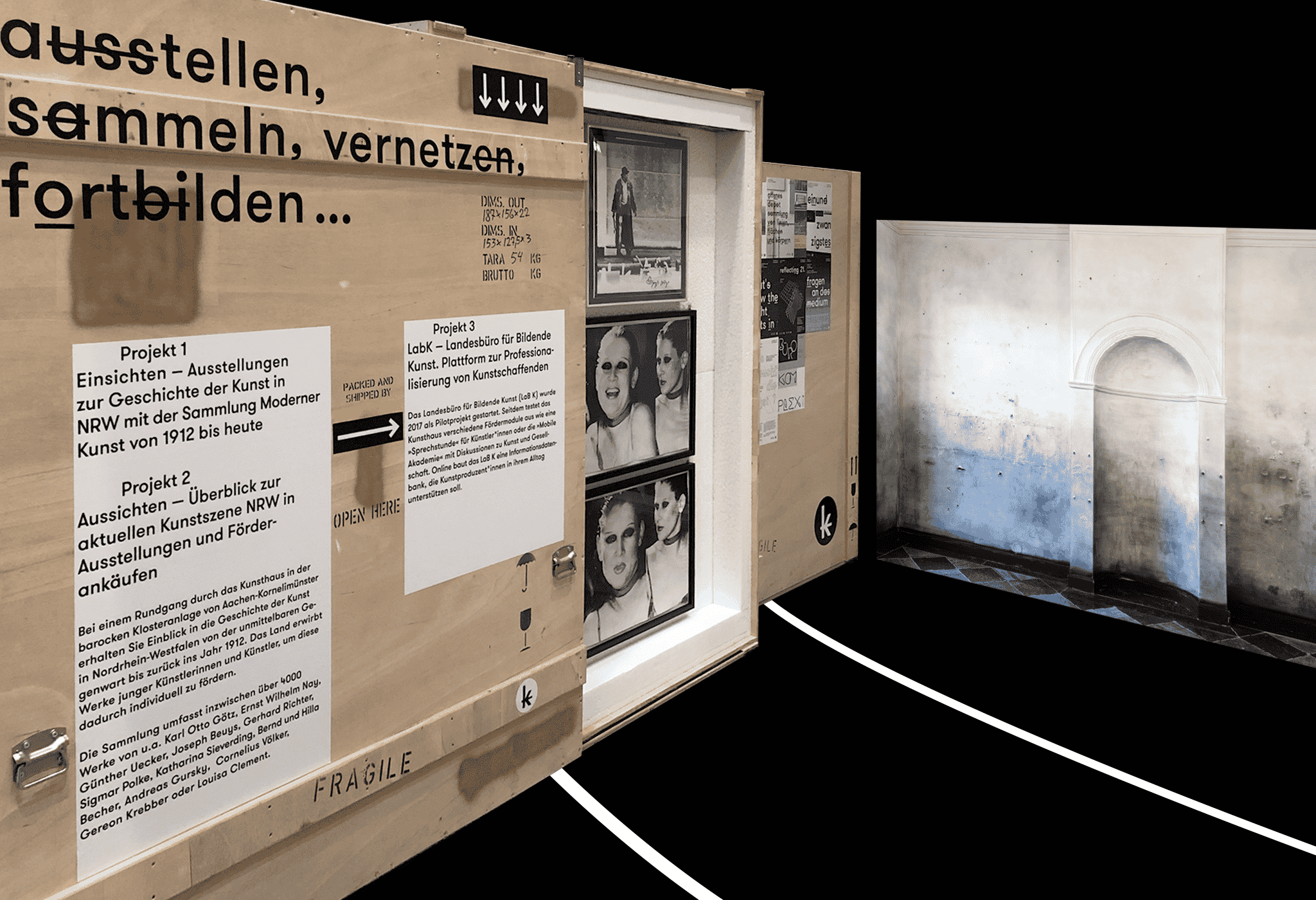 Branding der Kunsttransportkisten / Branding of the art transport boxes