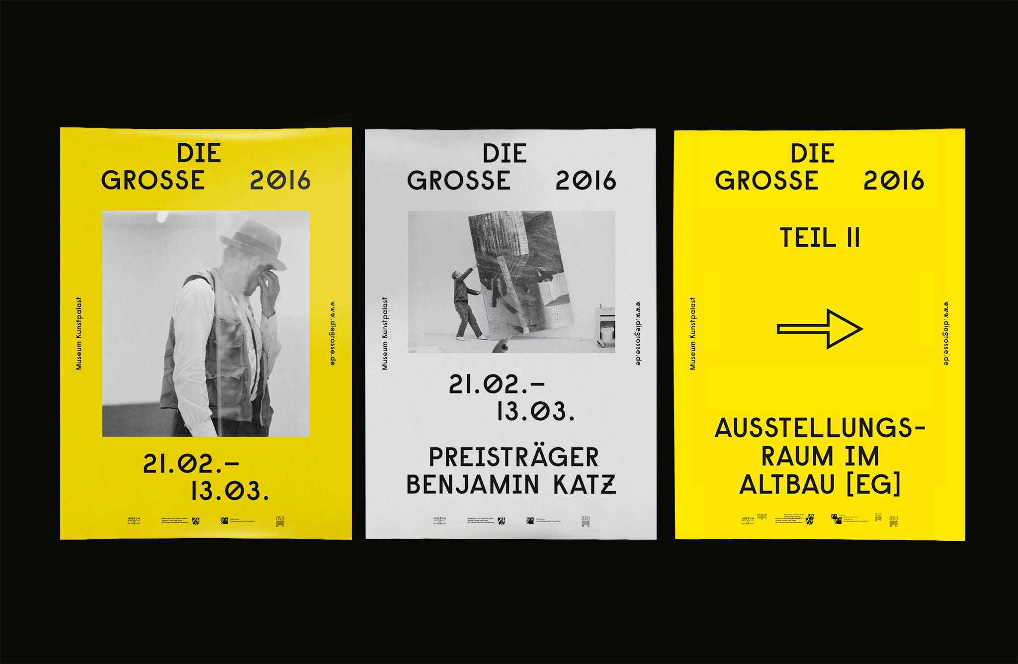 Poster Vorder- und Rückseite auf schwarzem Grund / Poster front and back on black background