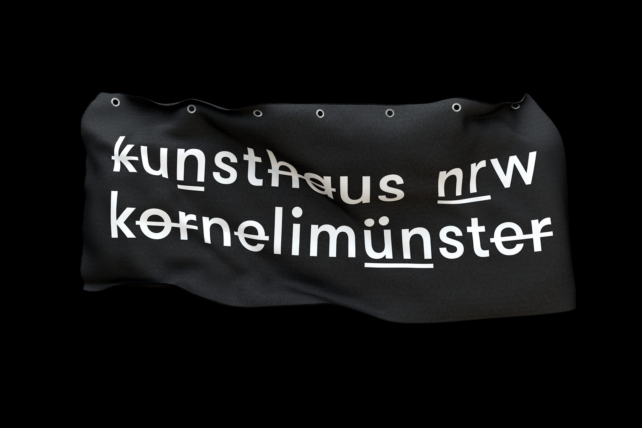 Black flag with branding of the museum